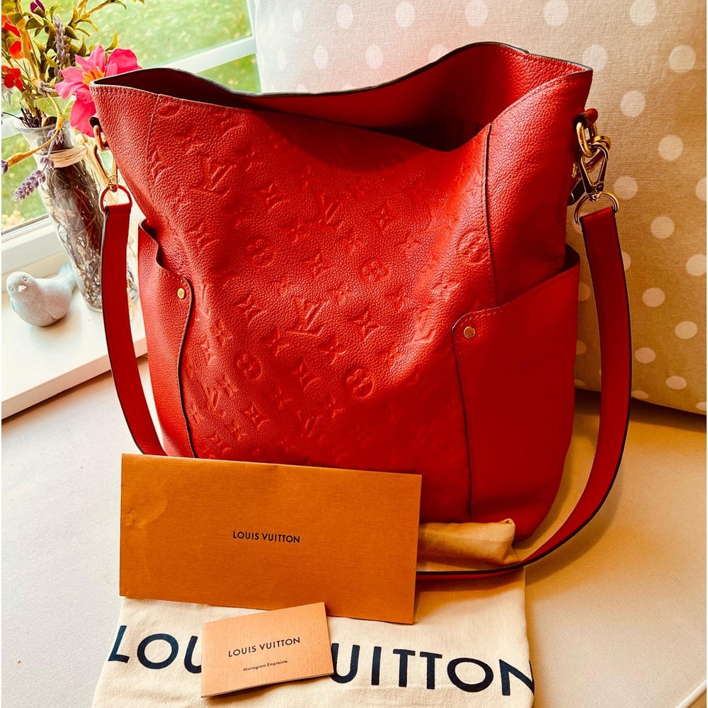 Louis Vuitton Empreinte Leather Bagatelle Bag. Stunning bag and color!